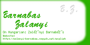 barnabas zalanyi business card